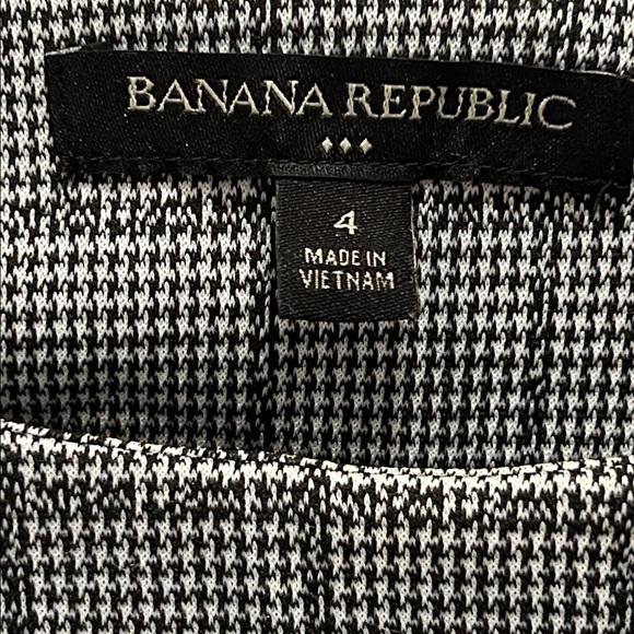 🩶 Banana Republic Houndstooth Midi Bell Sleeve Dress Women’s Sz 4 - Picture 10 of 13